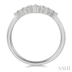 1/3 Ctw Chevron Asymmetric Marquise and Round Cut Diamond Fashion Ring in 14K White Gold