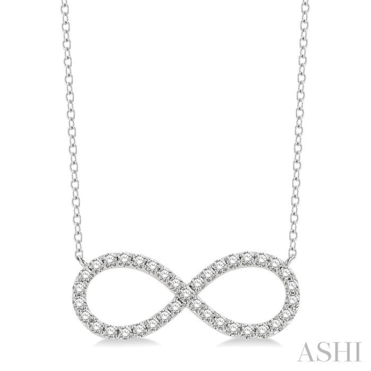 3/4 Ctw Round Cut Diamond Infinity Pendant in 14K White Gold