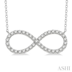 3/4 Ctw Round Cut Diamond Infinity Pendant in 14K White Gold