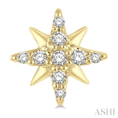 1/10 Ctw Star Round Cut Diamond Petite Earring in 10K Yellow Gold