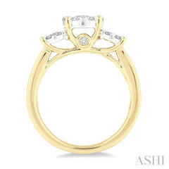 3/4 Ctw Lovebright Round Cut Diamond Ring in 14K Yellow and White Gold