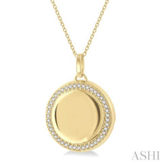 1/4 Ctw Round Cut Diamond Circle Locket Pendant With Chain in 10K Yellow Gold