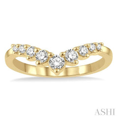 1/3 Ctw Chevron Round Cut Diamond Fashion Ring in 14K Yellow Gold