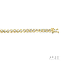 2 Ctw Round Cut Diamond Illusion Tennis Bracelet in 10K Yellow Gold