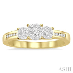 1/3 Ctw Lovebright Round Cut Diamond Ring in 14K Yellow and White Gold