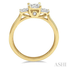 1/3 Ctw Lovebright Round Cut Diamond Ring in 14K Yellow and White Gold