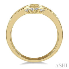 1/5 ctw Crown Arch Round Cut Diamond Wedding Band in 14K Yellow Gold