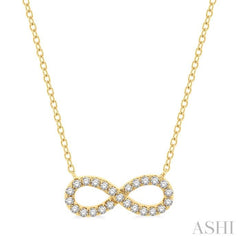 1/4 Ctw Round Cut Diamond Infinity Necklace in 14K Yellow Gold