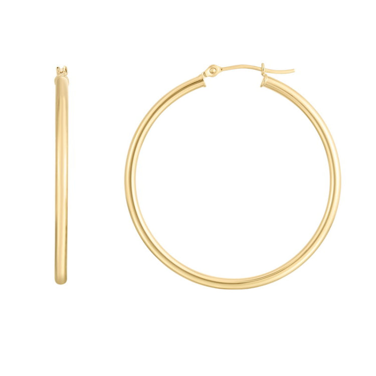 14K Round 2mm Hoops