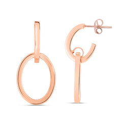 14K Gold Interlocking Drop Hoops