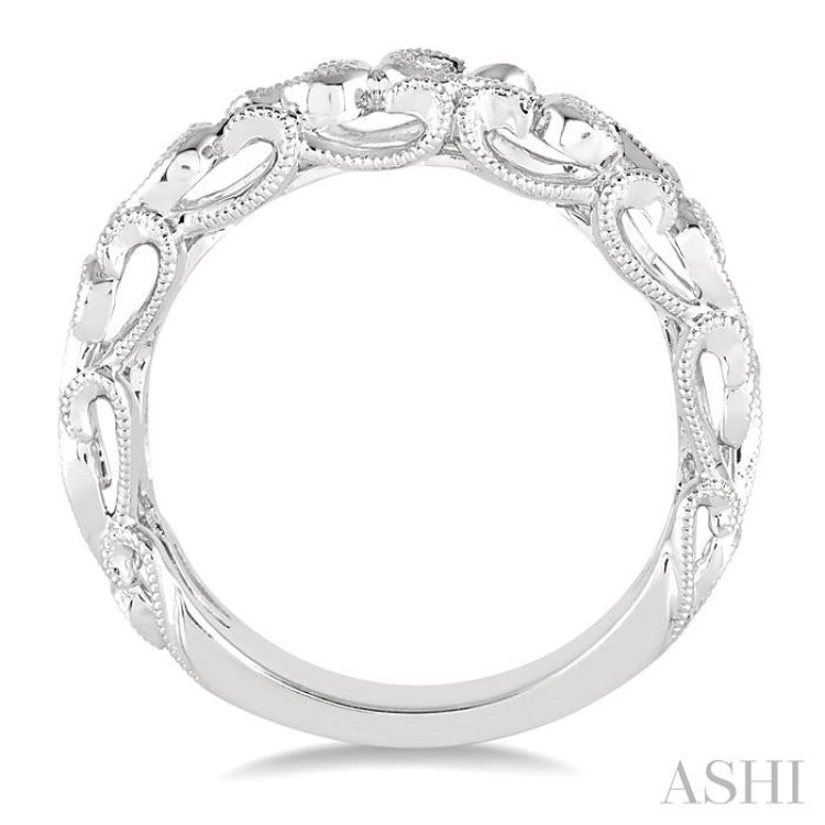 1/6 Ctw Round Cut Diamond Wedding Band in 14K White Gold