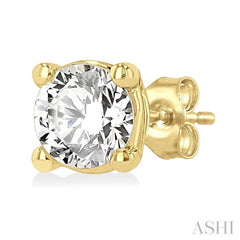 1/3 Ctw Round Cut Diamond Stud Earrings in 14K Yellow Gold