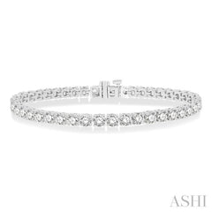 10 Ctw Round Cut Diamond Tennis Bracelet in 14K White Gold