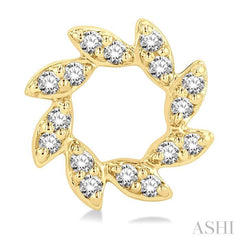 1/10 Ctw Floral Petite Round Cut Diamond Fashion Stud Earring in 10K Yellow Gold