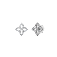 DIAMOND PRINCESS OUTLINE FLOWER MEDIUM STUD EARRINGS