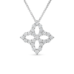DIAMOND PRINCESS OUTLINE LARGE FLOWER NECKLACE