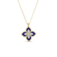 VENETIAN PRINCESS DIAMOND AND LAPIS FLOWER NECKLACE