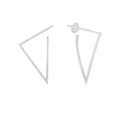 CLASSIC DIAMON LARGE PAVE TRIANGLE EARRINGS
