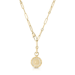 OBELISCO SMALL DIAMOND MEDALLION NECKLACE