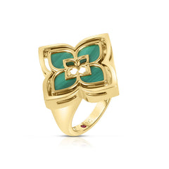 VENETIAN PRINCESS PIROUETTE PAVE FLOWER RING