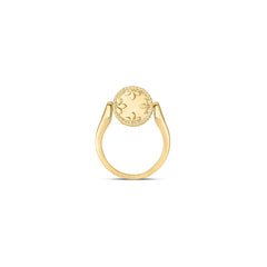 VENETIAN MEDALLIONS DIAMOND AND MOTHER OF PEARL SMALL REVERSIBLE RING