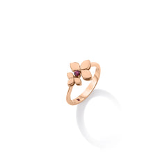 LOVE IN VERONA RUBELLITE DOUBLE FLOWER RING
