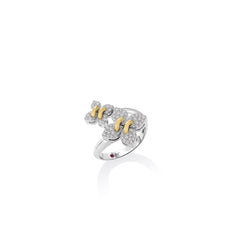LOVE IN VERONA PAVE DIAMOND DOUBLE FLOWER RING