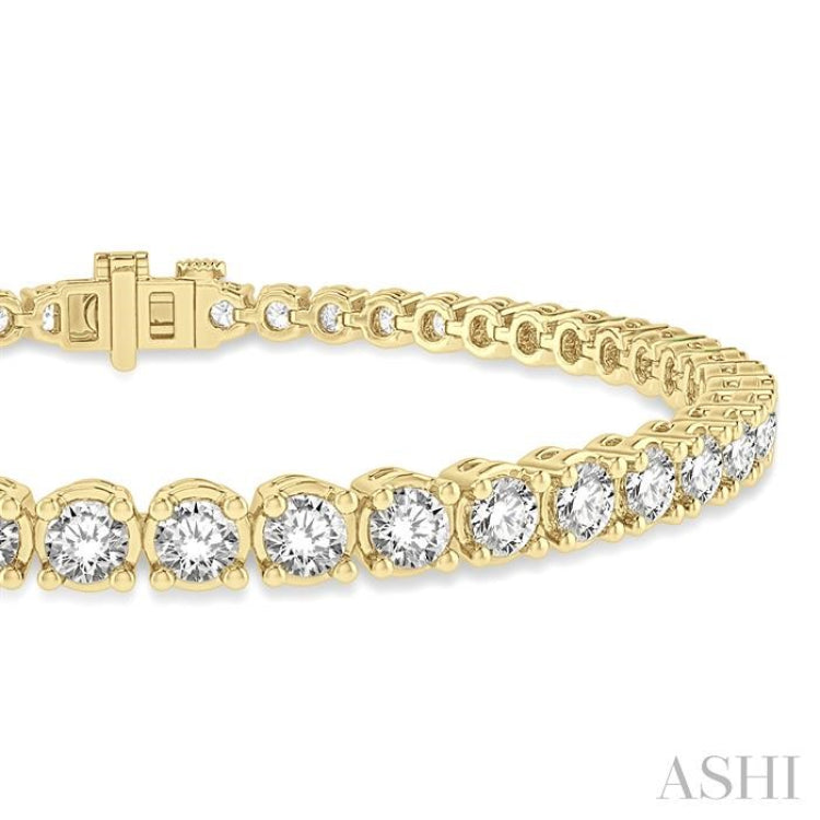 4 Ctw Round Cut Diamond Tennis Bracelet in 14K Yellow Gold