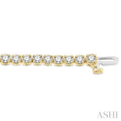 4 Ctw Round Cut Diamond Tennis Bracelet in 14K Yellow Gold