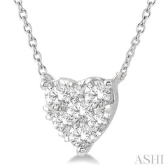 3/4 Ctw Lovebright Diamond Heart Necklace in 14K White Gold