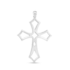 Silver Cutout Cross Pendant