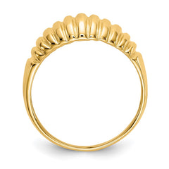 14k High Polished Ribbed Dome Ring