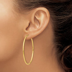 14k Polished Round Endless 2mm Hoop Earrings