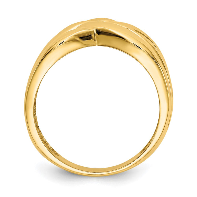 14k High Polished Woven Dome Ring