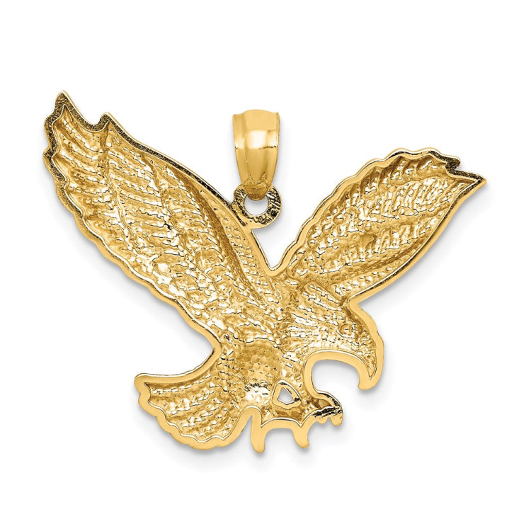 14K Diamond-cut Eagle Pendant