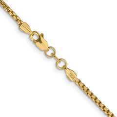 14K 20 inch 1.75mm Semi-Solid Round Box with Lobster Clasp Chain