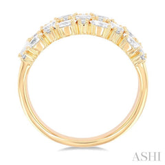 1 1/2 ctw Triple Row Multi-Cut Diamond Fashion Band in 14K Yellow Gold