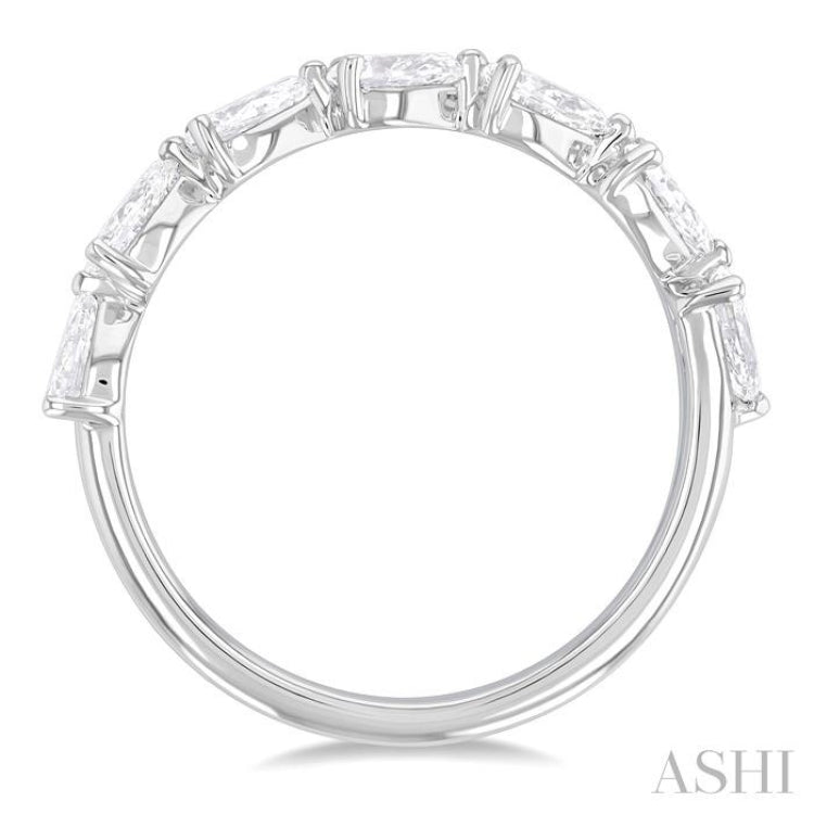 1 ctw East-West Pear Shape Diamond Fashion Ring in 14K White Gold