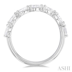 1 ctw East-West Pear Shape Diamond Fashion Ring in 14K White Gold