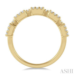 3/4 Ctw Baguette and Round Cut Diamond Fusion Ring in 14K Yellow Gold