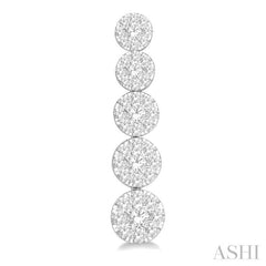 1 1/6 Ctw Lovebright Round Cut Diamond Earrings in 14K White Gold