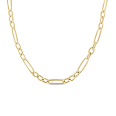 ALTERNATING LONG AND SHORT OVAL LINK CHAIN NECKLACE
