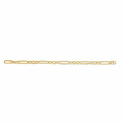 DESIGNER GOLD ALTERNATING LONG AND SHORT OVAL LINK BRACELET
