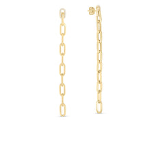NAVARRA DIAMOND LONG CHAIN LINK DROP EARRINGS