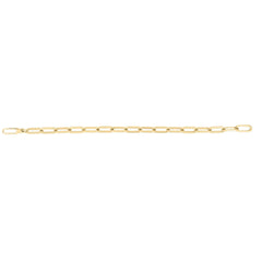 DESIGNER GOLD MEDIUM GAUGE SQAURED EDGE PAPERCLIP BRACELET