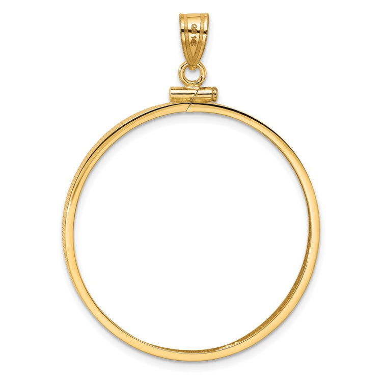 Wideband Distinguished Coin Jewelry 14k Polished 32.7mm x 3.00mm Screw Top Coin Bezel Pendant