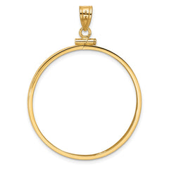 Wideband Distinguished Coin Jewelry 14k Polished 32.7mm x 3.00mm Screw Top Coin Bezel Pendant