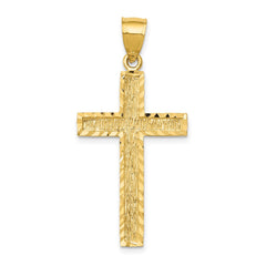 14K Diamond-cut Cross Pendant