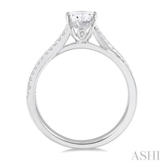 1/6 ctw Crisscross Round Cut Diamond Semi Mount Engagement Ring in 14K White Gold