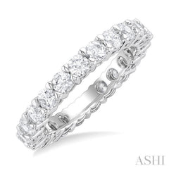 3 Ctw Eternity Round Cut Diamond Wedding Band in 14K White Gold